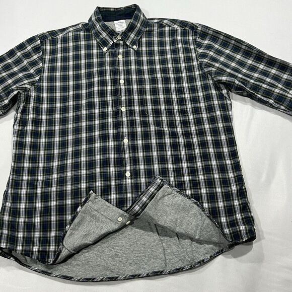 Brooks Brother Mens Blue‎ Plaid Regent Thermal Lined Cotton Button Up Size Large - Picture 5 of 9